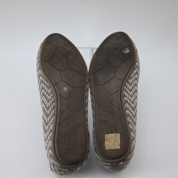 Skechers Cleo 2.0 Chevron Taupe Ballet Flats Women's Size 11 - Picture 7 of 9